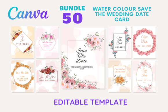 Download Water Colour Save the Date Wedding Card - Save the date Collection