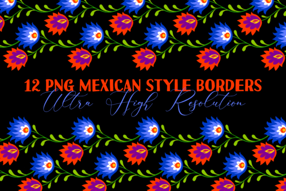 Download Mexican Style Floral Border PNG Clipart - Mexican style Collection